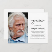 Gracias Simpatia | Spanisches Beileid Foto Dankeskarte (Vorne/Hinten)
