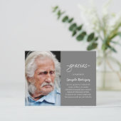 Gracias Simpatia | Spanisches Beileid Foto Dankeskarte (Stehend Vorderseite)