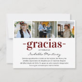 Gracias Simpatia | Spanisches Beileid FotoCollage Dankeskarte (Vorderseite)