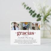 Gracias Simpatia | Spanisches Beileid FotoCollage Dankeskarte (Stehend Vorderseite)