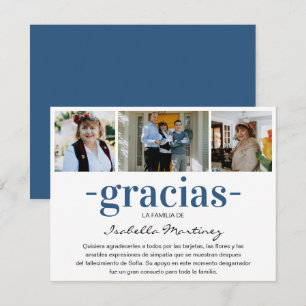 Gracias Simpatia   Spanisches Beileid FotoCollage Dankeskarte