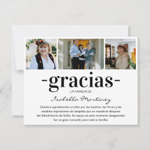 Gracias Simpatia   Spanisches Beileid FotoCollage Dankeskarte