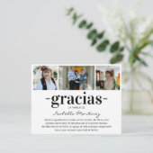 Gracias Simpatia | Spanisches Beileid FotoCollage Dankeskarte (Stehend Vorderseite)