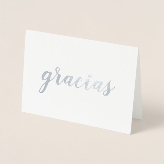 Gracias Spanisch Danke, dass du Script Silver geba Folienkarte (Vorderseite)