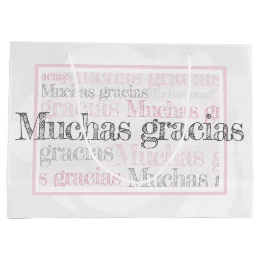 Gracias/Spanisch Dankeschön Geschenktasche Große Geschenktüte (Rückseite)