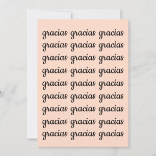 Gracias Spanish Retro Pink Black Script Vielen Dan Karte
