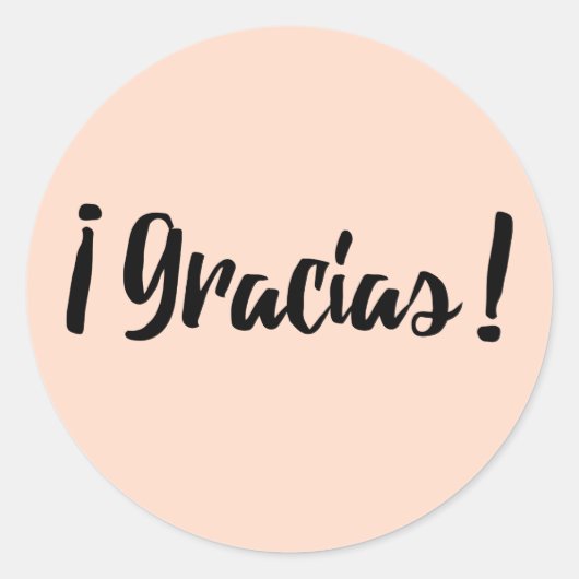 Gracias Spanish Retro Pink Black Script Vielen Dan Runder Aufkleber (Vorderseite)