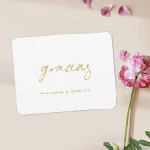 Gracias Spanish Simple Gold Script Wedding Dankeskarte