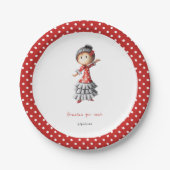 Gracias Spanish Theme Sevillana Dancer Pappteller (Vorderseite)