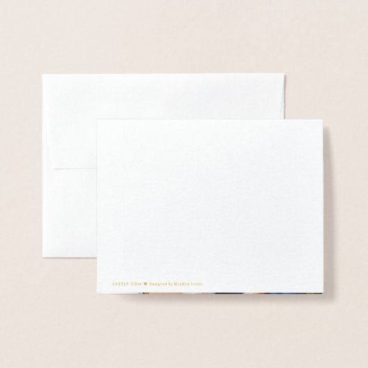 Gracias Stylish Script Wedding Danke Foto Folienkarte (Rückseite mit Umschlag)