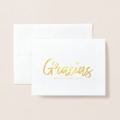 Gracias Stylish Script Wedding Danke Foto Folienkarte (Vorderseite mit Umschlag)