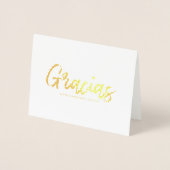 Gracias Stylish Script Wedding Danke Foto Folienkarte (Vorderseite)