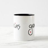 Gracias Tasse danken Ihnen Schwarzweiss (Mittel)