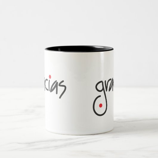 Gracias Tasse danken Ihnen Schwarzweiss (Mittel)