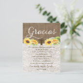 Gracias Taufen Gebet Dankeschön Karte in Spanisch (Stehend Vorderseite)