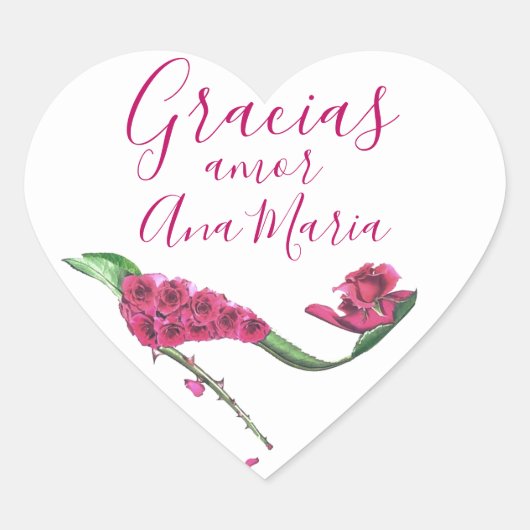 Gracias zapatos de tacón de hada floral rosa Herz-Aufkleber (Vorderseite)