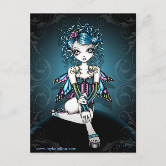 Gracie Gothic Couture Corset Fairy Postcard Postkarte (Vorderseite)