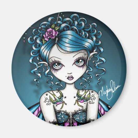 Gracie Gothic Couture Swallow Tattoo Fairy Magnet (Vorne)