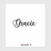Gracie Name - Handgeschriebene Kalligrafie Aufkleber (Blatt)