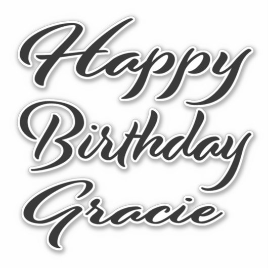 Gracie Name Vorname black Sticker Geburtstag (Vorderseite)