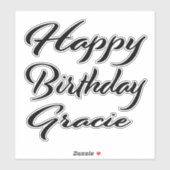 Gracie Name Vorname black Sticker Geburtstag (Blatt)