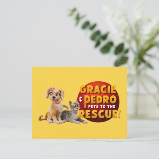 Gracie & Pedro Dynamic Duo Postkarte (Stehend Vorderseite)