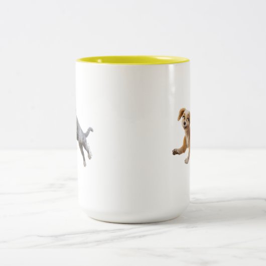 Gracie & Pedro Unleashed Zweifarbige Tasse (Mittel)