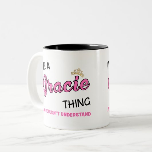 Gracie-Sache, die man nicht verstehen würde Zweifarbige Tasse (Vorderseite Links)