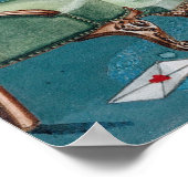 Gracious Blue Viktorianisch Bedroom Poster (Ecke)