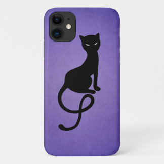 Gracious Evil Cat Silhouette - Black Kitty Lila iPhone 11 Hülle