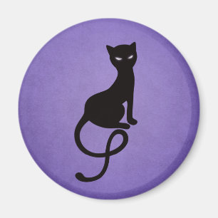 Gracious Evil Cat Silhouette - Black Kitty Lila Magnet