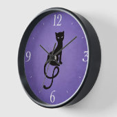 Gracious Evil Cat Silhouette - Black Kitty Lila Uhr (Winkel)