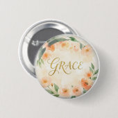 Gracious Floral Ästhetik Individuelle Runde Tasten Button (Vorne & Hinten)
