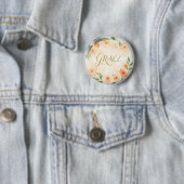 Gracious Floral Ästhetik Individuelle Runde Tasten Button (Beispiel)
