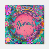 Gracious Hübsch Fun Floral Moderne Inspirivity Magnet (Vorne)