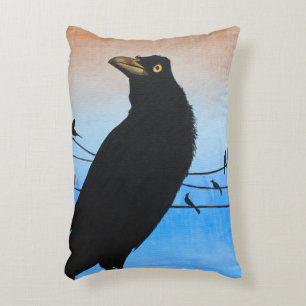 Grackle Austin Texas Bird Avian Wildlife Painting Dekokissen