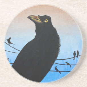 Grackle Austin Texas Bird Avian Wildlife Painting Getränkeuntersetzer
