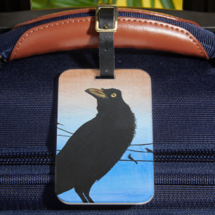 Grackle Austin Texas Bird Lover Wildlife Painting Gepäckanhänger