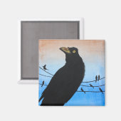 Grackle Austin Texas Bird Nature Wildlife Malerei Magnet (Vorderseite/Rückseite)