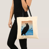 Grackle Austin Texas Black Bird Wildlife Painting Tragetasche (Vorderseite (Produkt))