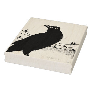 Grackle Austin Texas schwarze Vogel-Tier-Malerei Gummistempel