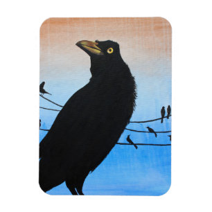 Grackle Austin Texas Vogel Natur Wildtiermalerei Magnet