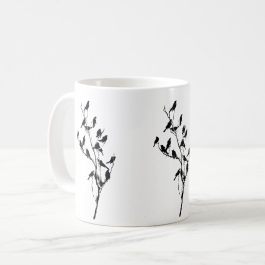 Grackle Schatten Kaffeetasse (Vorderseite Links)
