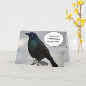 Grackle Vogel-Gruß-Karte Karte (Gelbe Blume)