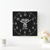 GRAD 12 ISH COOL 12TH FUNNY CUTE WHITE TEXT QUADRATISCHE WANDUHR (Zuhause)