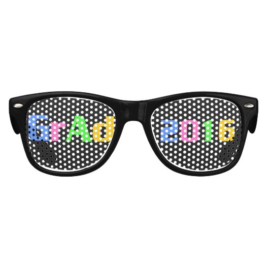 Grad 2016 Farbiges Textdesign Sonnenbrille (Vorderseite)