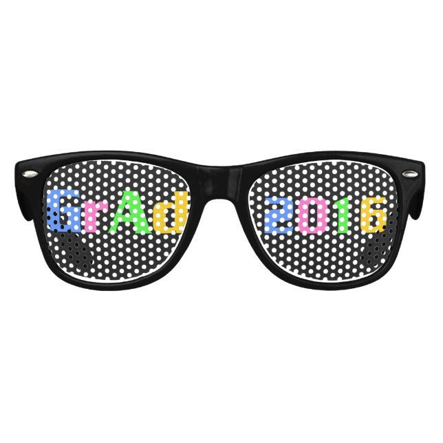 Grad 2016 Farbiges Textdesign Sonnenbrille (Vorderseite)
