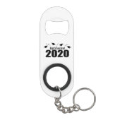 Grad 2020 der Oberschule und Diplome (schwarz) Mini Flaschenöffner (Rückseite)