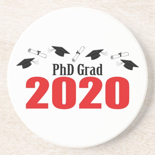 Grad 2020 Karten und Diplome (rot) Getränkeuntersetzer (Vorne)