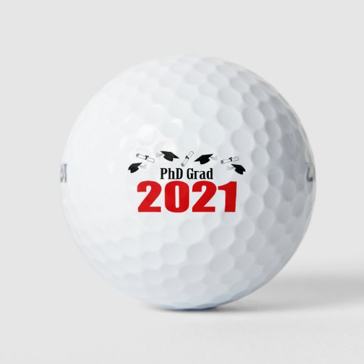 Grad 2021 - Karten und Diplome (rot) Golfball (Vorderseite)